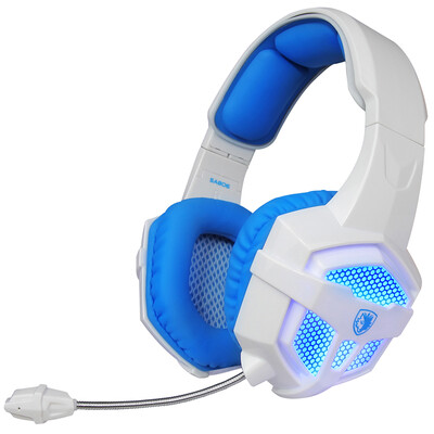 

Sades SA806 Long Headdress Headset Headset White Blue Headphones Headphones Headphones Headphones Headphones Headphones