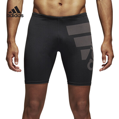 

Adidas mens knee long swimming trunks anti-chlorine veneer elastic five points shorts printing quick-drying non-slip swimsuit BK1896 black A