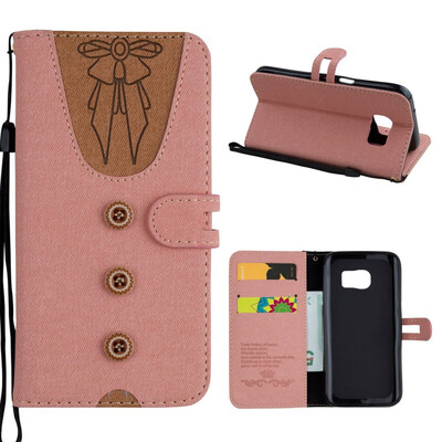 

MOONCASE Samsung Galaxy S7 stitching embossed womens leather case - powder