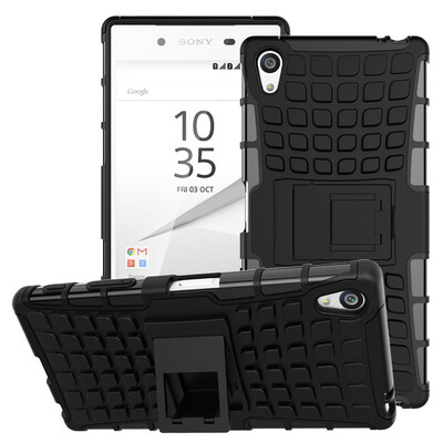 

Fivice Sony Z5 premiumZ5 PLUS Case TPU anti-fall tire pattern back clip bracket phone case