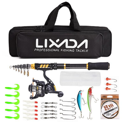 

Lixada Telescopic Fishing Rod And Reel Combo Full Kit Carbon Fiber Fishing Rod Pole Spinning Fishing Reel Fishing Tackle Carri