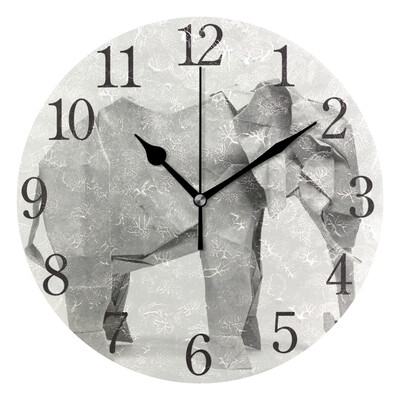 

Wall Clock Abstract Elephant Round Wall Clock Arabic Numerals Design