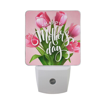

ALAZA LED Night Light With Smart Dusk To Dawn SensorMothers Day Flowers Hand Drawn Plug In Night Light