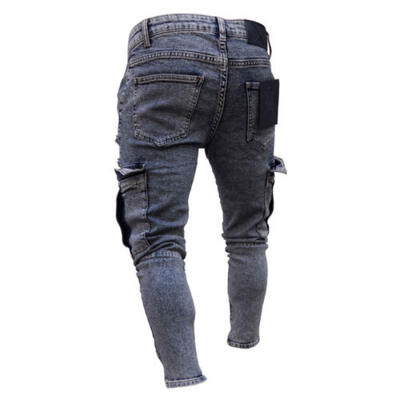 

Fashion Mens Skinny Jeans Biker Destroyed Frayed Slim Fit Denim Pants Trousers