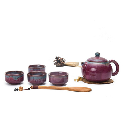 

Jun colored fambled Xishi teaset