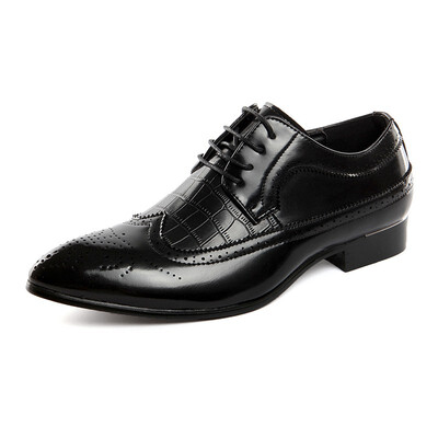 

JUQI Business Men Oxford Genuine Leather Shoes