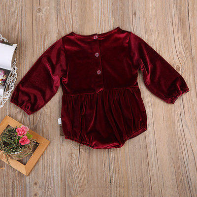 

Toddler Newborn Baby Kids Girls Velvet Romper Hot Jumpsuit Bodysuit Outfits 0-3T