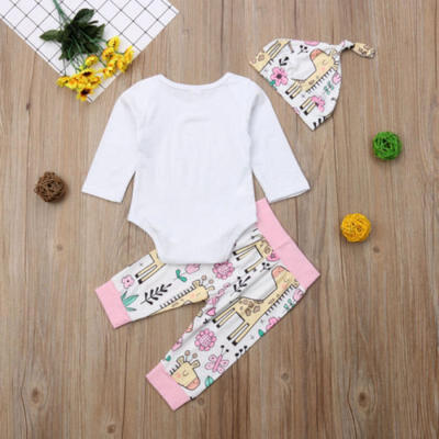 

3Pcs Toddler Newborn Baby Girl Romper Tops Floral Long Pants Outfits Clothes USA