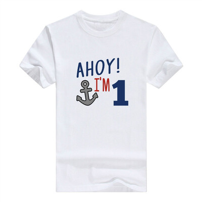 

Baby Gifts For All 1st Birthday Gift Ahoy Im 1 Nautical Infant Mens T-Shirt