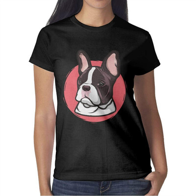 

Melinda Women Funny Dressed Bulldog Cotton T-Shirt Short-Sleeve Fashion tee