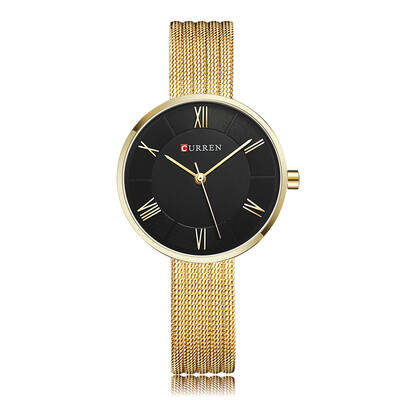 

Romacci CURREN Fashion Luxury Stainless Steel Women Watches Quartz 3ATM Water-resistant Woman Casual Simple Wristwatch Relogio Fem