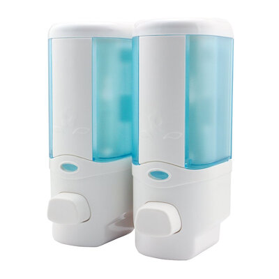 

Sourcingbay Shampoo And Soap Shower Dispenser With Dual Chamber 2x300MLCapacity - WhiteBlue