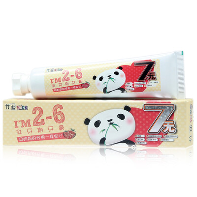 

Brown bamboo salt 2-6 years old tooth age toothpaste 50g calcium xylitol 7 no warm&safe formula two colors randomly distributed