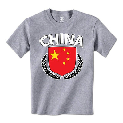 

China Flag Crest Olive Wreath Laurel Chinese Pride Mens T-Shirt