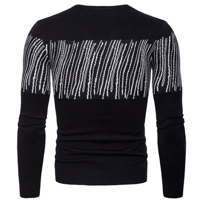 

AOWOFS new foreign trade mens sweater round neck pullover sweater sweater bottoming shirt YM002
