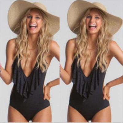 

Summer Women One Piece Bikini Monokini Push Up Padded Bra Swimwear Swimsuit UK