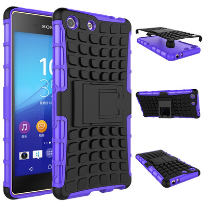 

Fivice Sony M5 Case TPU anti-fall tire pattern back clip bracket phone case