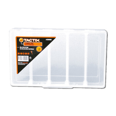 

Tactix 320002 5 compartment plastic parts box transparent storage components tool accessories finishing grid screw box