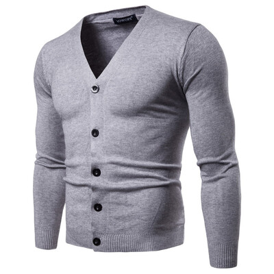 

AOWOFS Explosive Pure Knitwear Slim Long Sleeve V-neck Knit Cardigan YM011
