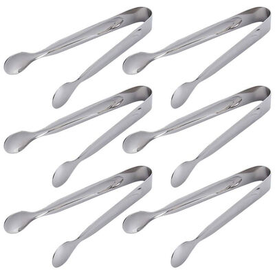

UpperX Sugar Tongs Set of 6 Grade Premium Stainless Steel Ice Tongs Small Kitchen Serving Tong for Tea Coffee Serving Appetizers