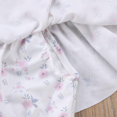 

Baby Girl Kids 2Pcs Set Jumpsuit Floral Off-shoulder Tops Briefs Shorts