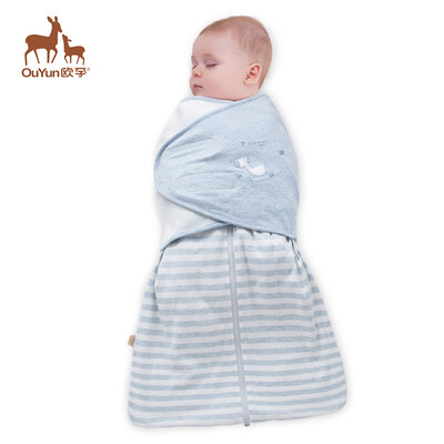

Ouyang OUYUN baby hugs newborns are protected from frightened sleeping bags spring&autumn light blue medium thick 66cm