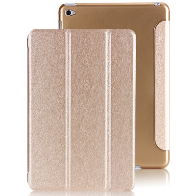 

KOOLIFE Apple Ipad MINI4 защитный рукав шелковый шаблон кобура Уэйк / три раза кожаный чехол / подставка кобура Ipad mini4 7.9 в. - Золото