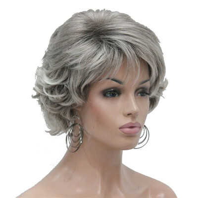 

StrongBeauty Short Wig Soft Tousled Curls Brown Highlights Full Synthetic Wigs COLOUR CHOICES