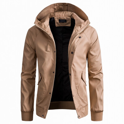 

AOWOFS new large size mens jacket high quality European code jacket jersey solid color hooded jacket B024