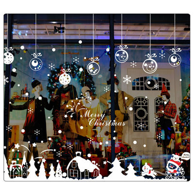 

UpperX Christmas Removable Ball Vinyl Home Window Stickers PVC Sticker Decor 60x90cm White Snow Cabin