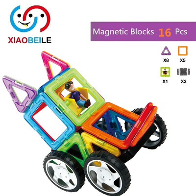 

16pcs 3D DIY удивительно машину магнитных блоков образования игрушки блоков отмены магнит кирпича для детей создания игрушек