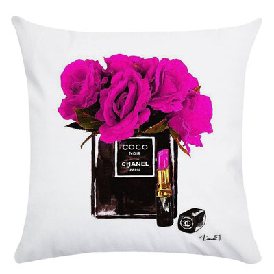 

Hand painted flowers&perfume cushion cover throw pillow cover Decorative Pillowcase