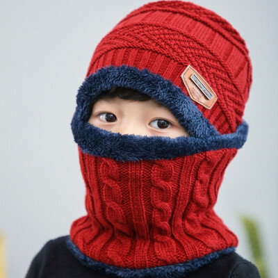 

Autumn&winter new wool hat neckband suit tide Korean version winter thickened warm knit hat childrens hat