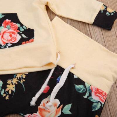 

2pcs Newborn Toddler Kid Baby Boy Sweatshirt Hooded Coat TopsPants Outfits Sets