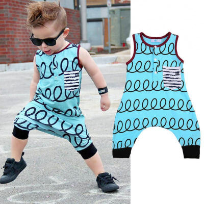 

UK Stock Toddler Baby Boys Romper Jumpsuit Playsuit Outfits Clothes Harem Pants