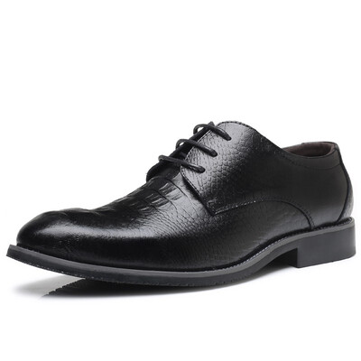 

JUQI Business Men Oxford Genuine Leather Shoes