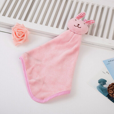 

Cute Baby Nursery Rabbit Hand Towel Toddler Soft Plush Cartoon Animal Wipe Hanging Bathing Towel For Children Bathroom 5 Colors