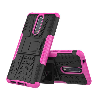 

Fivice Nokia 8 Case TPU anti-fall tire pattern back clip bracket phone case
