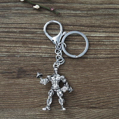 

Strong Man Dumbbell Keychain Men Fitness Bodybuilding Key Chains For Car Wallet Keys Ring Sports Men Hip Hop Gym Gifts