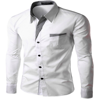 

New Arrivals Europe Size Men Shirts Slim Fit Solid Long Sleeve British Style Cotton Mens Shirt