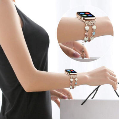 

Adjustable Night Luminous Pearl Bracelet Band For Apple Watch iWatch1234