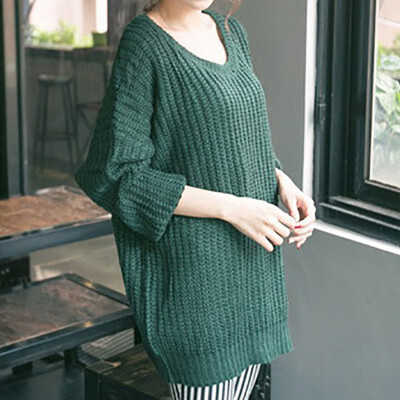 

Women Loose Fashion Baggy Chunky Knitted Jumper Top Thick Sweater Winter