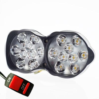 

1 pair Motorcycle LED Headlight Motor Fog lamp auxiliary Spotlight Headlamp Scooter 12V 6500K Motorbike Spot Head Lights Lamp DRL