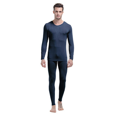 

Men Winter Thermal Underwear Suit Comfortable High quality Circular Collar Pure Color Warm Clothing Sets