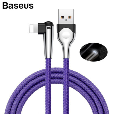 

Baseus Elbow USB Lightning Cable for Mobile Phone iphone X 8 7 6 5 Charging data transfer 24 A lightning Cable