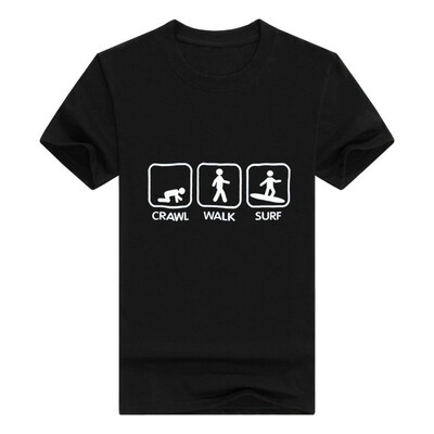 

Crawl Walk Surf Funny Cute Beach Ocean Toddler Gifts Mens T-Shirt