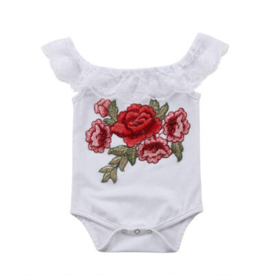 

Newborn Babys Girls Sleeveless Bodysuit Romper Bodysuit Summer Floral Clothes