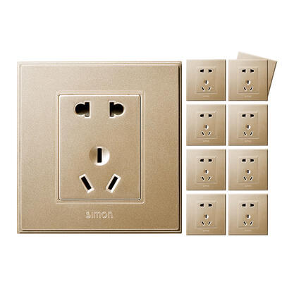 

SIMON Switch socket panel 56C series five-hole socket ten only type 86 panel champagne gold V51084-02
