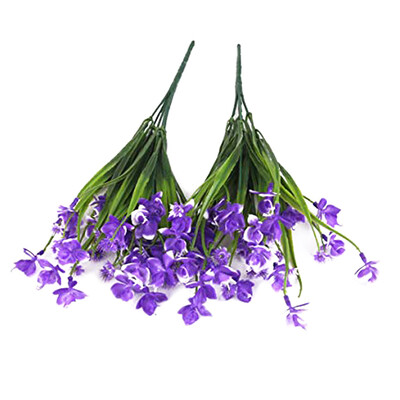 

UpperX 2 pieces Artificial Orchid Butterfly Home Wedding Decoration Flower Plant Purple