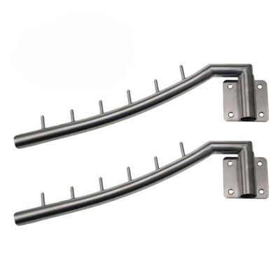 

UpperX 2 Pack Stainless Steel Clothes Hanger with Swing Arm Holder Clothing Hanging System Duty Drying Rack Wall Mount